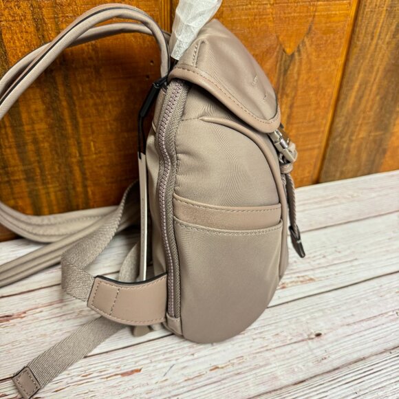 CALVIN KLEIN Shay Nylon Front Buckle Zip Around Mini Backpack - Cocoa - Picture 3 of 6